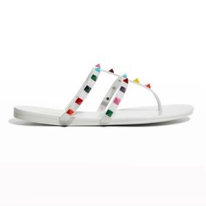 Valentino 5mm Multi Rockstud PVC Thong Sandals